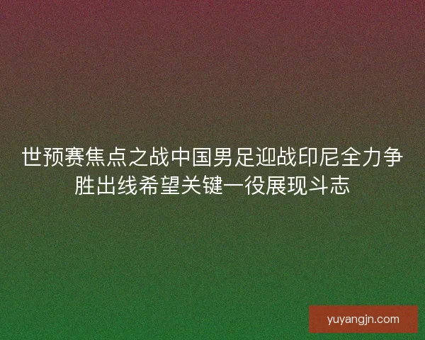 世预赛焦点之战中国男足迎战印尼全力争胜出线希望关键一役展现斗志 世预赛焦点之战中国男足迎战印尼全力争胜出线希望关键一役展现斗志
